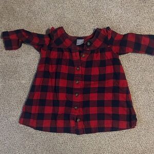 Hanna Andersson Red and Black Plaid Kids Blouse